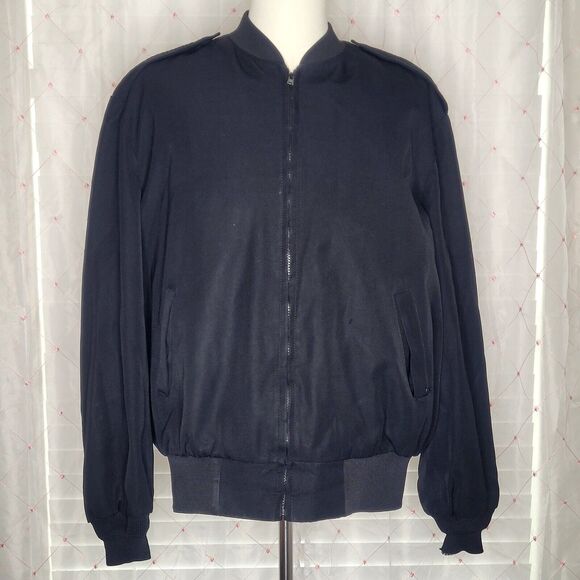 Neptune‎ Garment Co Black Eisenhower Military Bomber Jacket Epaulets Size 52 - Picture 1 of 8